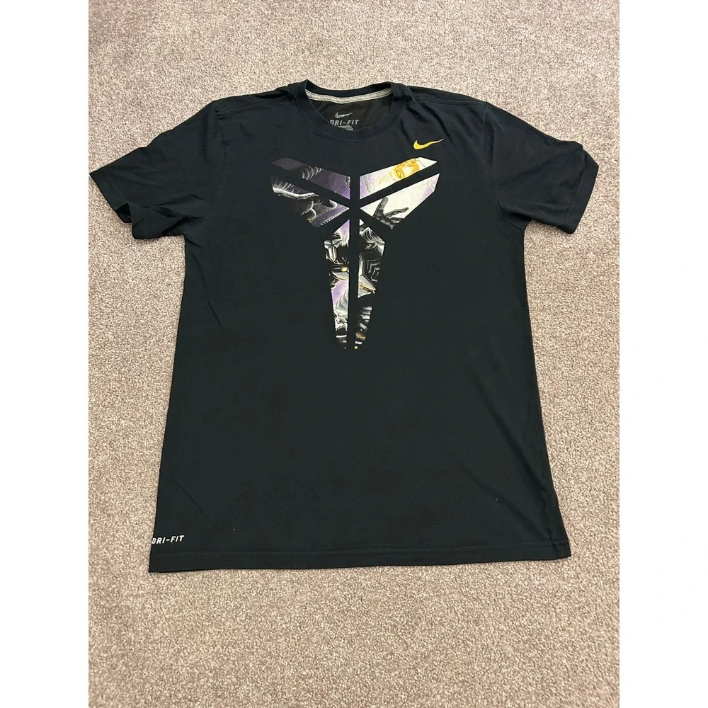 Nike Kobe Bryant T-Shirt Mens Medium Black Excellent Dri-FIT Sheath Logo 611282